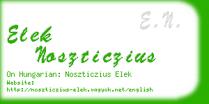 elek noszticzius business card